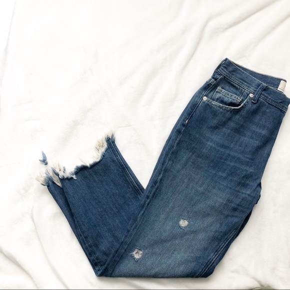 Free People high rise frayed flare denim jeans 28 - Picture 11 of 13